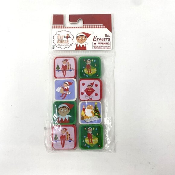 The Elf On The Shelf 8 Count Erasers Stocking Stuffers Gifts - Picture 1 of 5